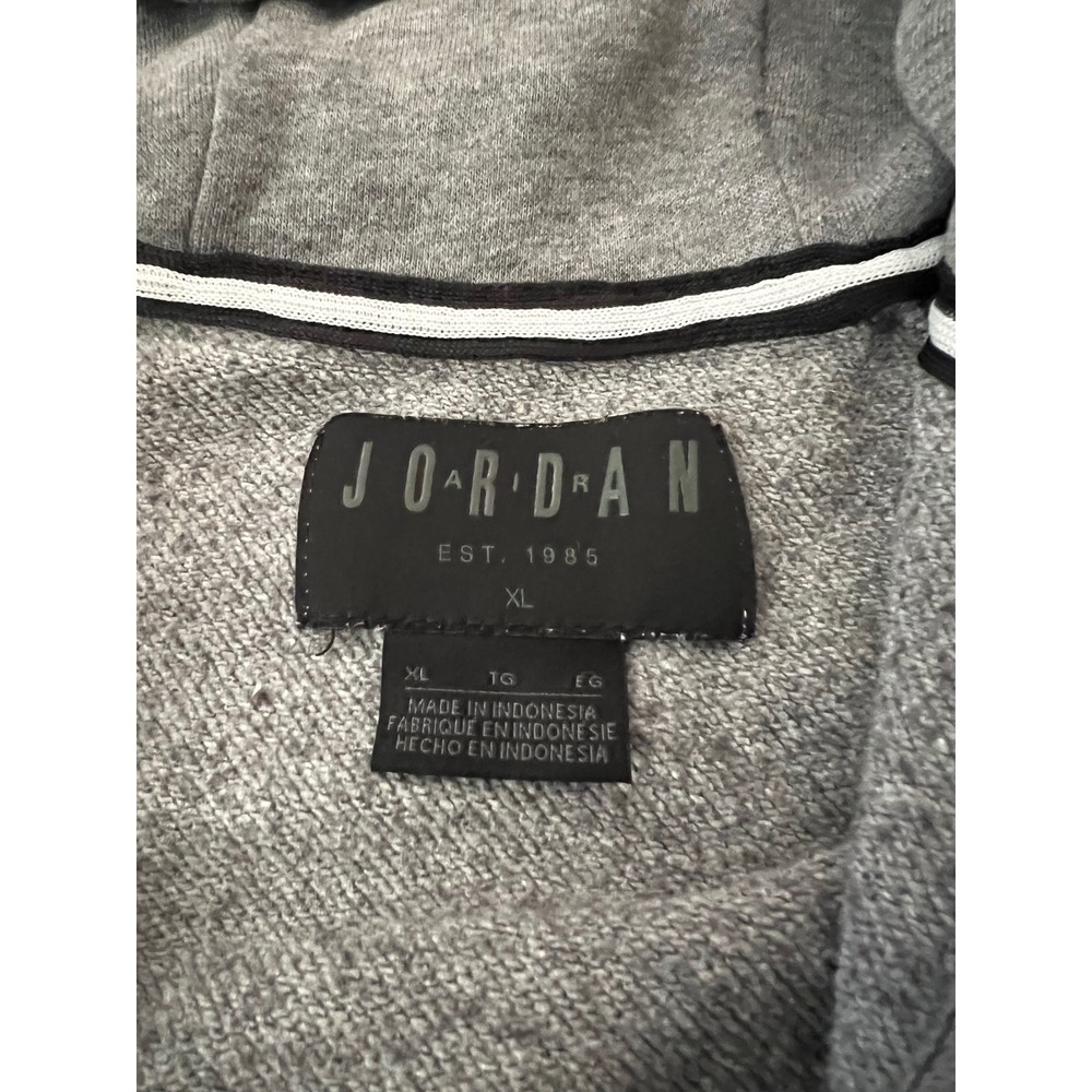 Jordan Air Boys Youth XL Gray Full Zip Hoodie Jumpman Logo Heathered Fleece - Picture 8 of 9